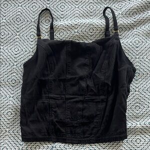 Free People Black Sleeveless Bustier Camisole Crop Top